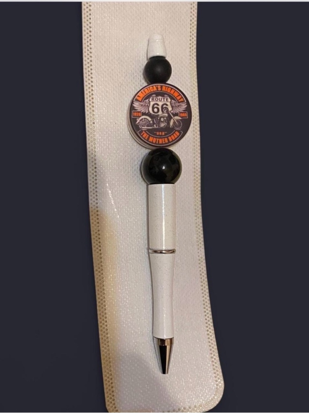 Route 66 Black & White Decorative Ballpoint Pen